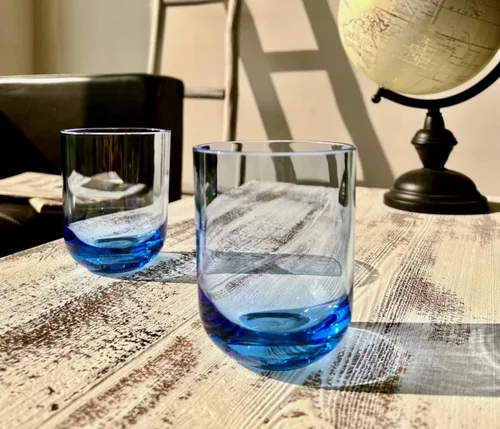 Vista 4 de KLIFA - WASCO- Juego de 6 vasos acrílicos de 13 onzas, sin BPA, vasos de plástico, aptos para lavavajillas, color azul