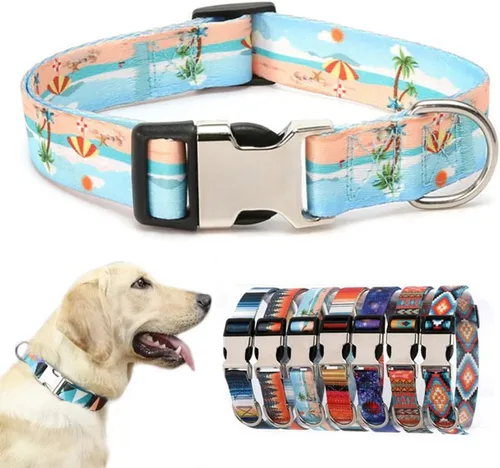 Vista 7 de Collar suave y duradero para perro con hebilla metálica, collares ajustables de liberación rápida para cachorros, para perros pequeños, medianos