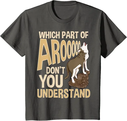 Vista 41 de What Part Of Aroooo Don't You Understand Husky - Camiseta para perro, Negro, S