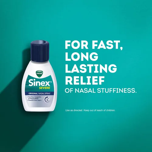 Vista 4 de Vicks Sinex SEVERE, aerosol nasal, descongestionante sinusal original para un alivio rápido del resfriado y la congestión alérgica, alivio