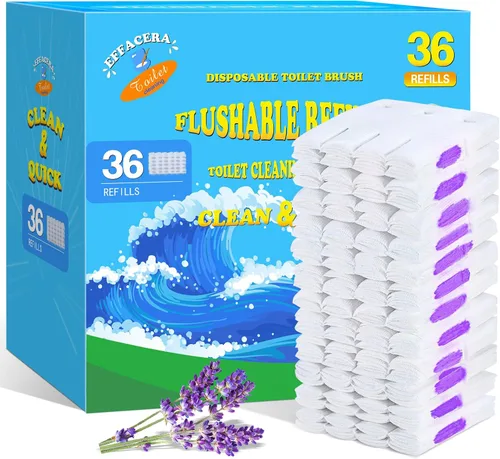 Vista 9 de 36 repuestos de limpiador de inodoro desechables, almohadillas de repuesto Azul - 36 repuestos (aroma oceánico)