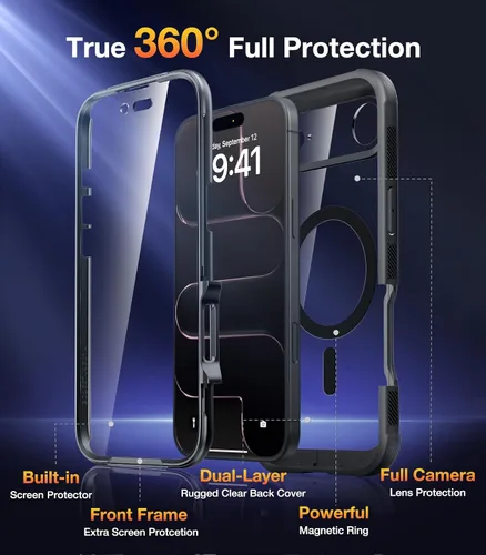 Vista 128 de DIACLARA - Funda transparente compatible con iPhone XR 6.1 pulgadas 2018