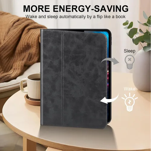 Vista 3 de Funda de piel auténtica para iPad Pro de 11 pulgadas de 4ª/3ª/2ª/1ª generación, carcasa protectora de piel auténtica para 2022/2021/2020/2018