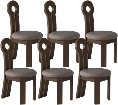 Vista 48 de YVYKFZD Dining Chairs Set, Solid Wood Dining Room Chair, Upholstered Kitchen Chairs, Unique Key-Shaped Living Room Chair, for Offices Bedroom Study