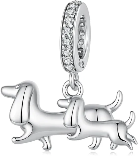 Vista 11 de 925 Sterling Silver White Gold Plated Animal Charm Beads for Women Lindo gato negro.