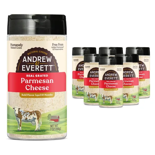 Vista 6 de Andrew & Everett Queso parmesano rallado sin hormonas, recipiente de 7 onzas