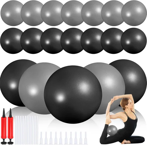 Vista 18 de Sotiff 20 pelotas pequeñas de ejercicio de pilates de 9 pulgadas, mini pelotas de barra de yoga para estabilidad, fitness, terapia física