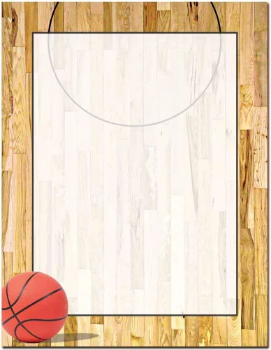 Vista 2 de Papel de impresora láser y de inyección de tinta con membrete de baloncesto (paquete de 25)