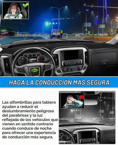 Vista 6 de CARTIST Cubierta de Tablero de Ajuste Personalizado para Chevy Chevrolet Silverado/GMC Sierra 1500 2014-2018, Silverado/GMC Sierra 2500HD 3500HD