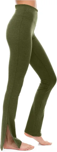 Vista 2 de Leggings Pantalones De Yoga Talle Alto Para Mujeres Pantalones Largos Parte Inferior De Campana Suave Pantalones