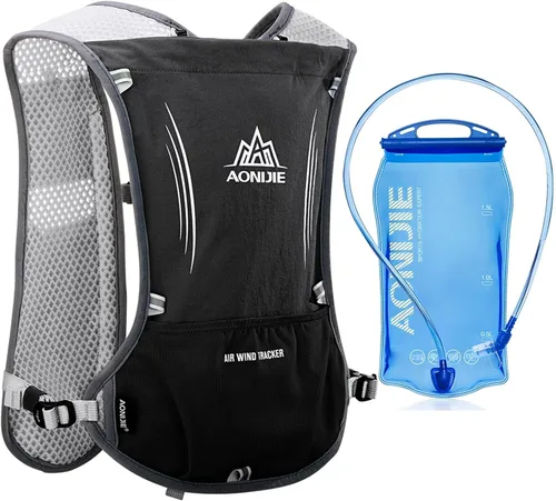 Vista 2 de AONIJIE Hydration Vest Pack Backpack 5L 5.5L Marathoner Running Vest Race Hydration for Women and Men Trail Run Hiking Jogging