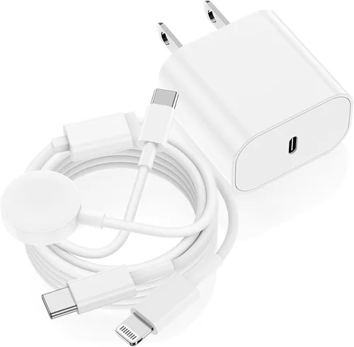 Vista 13 de Cargador USB C para Apple Watch, [certificado MFi] Cargador magnético rápido para iPhone, cable de carga USB C de 6 pies de largo y bloque