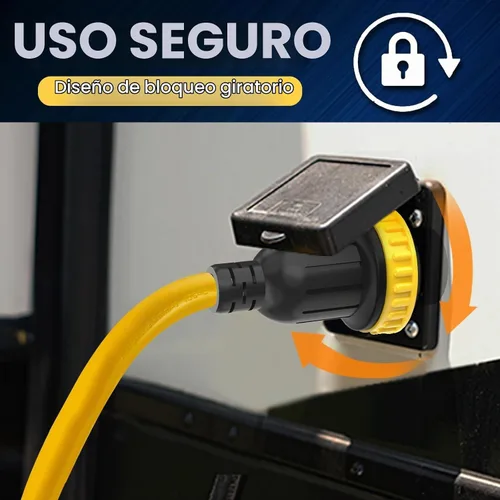 Vista 7 de Cable adaptador de enchufe RV de 30 amperios, NEMA TT-30P macho a L5-30R hembra conector de bloqueo giratorio, adaptador de corriente resistente