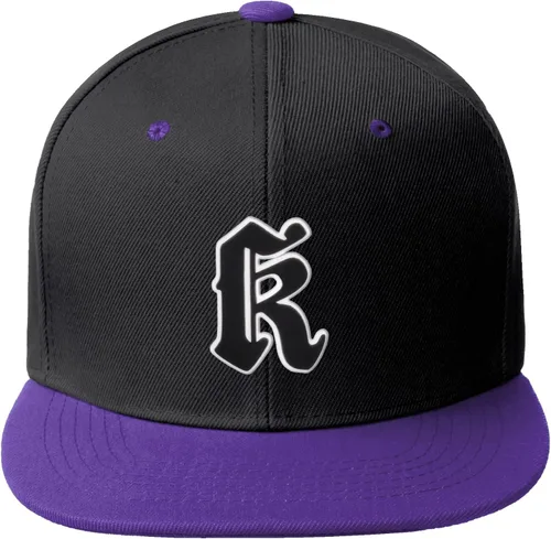 Vista 181 de Daxton Gorra clásica con visera de billete plano con letras del alfabeto inglés antiguo de la A a la Z