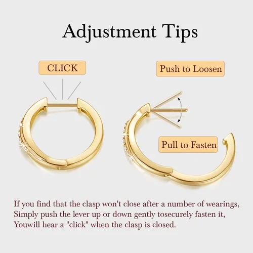 Vista 3 de 14K Gold Earrings for Women Gold Hoop Earrings for Women Hoop Earrings for Womens Hoops Lightweight Cubic Zirconia Hoops Earrings for Womens