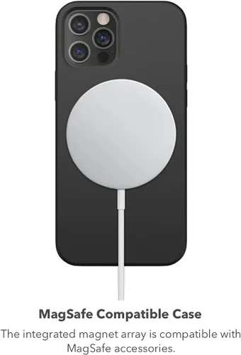Vista 3 de Max Protection - Paquete MagSafe funda y protector de pantalla de vidrio templado HD, hecha para Apple iPhone 12 y iPhone 12 Pro, color negro