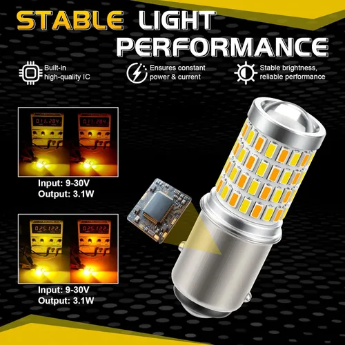 Vista 4 de iBrightstar Bombillas LED Super Bright 1157 2057 2357 7528 BAY15D P21/5W Switchback con proyector de repuesto para luces de circulación diurna/DRL