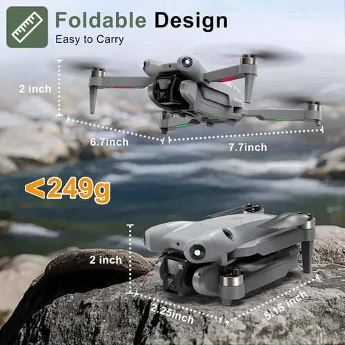 Vista 7 de Drone PRO con cámara para adultos 4K, motores sin escobillas para niños principiantes, 40 minutos de tiempo de vuelo con 2 baterías, FPV