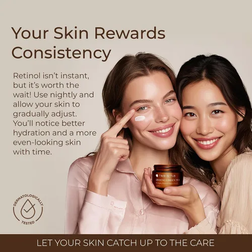 Vista 6 de Tree To Tub Hidratante facial antienvejecimiento con retinol para piel seca y sensible, hidratante facial antiarrugas con ácido hialurónico, crema
