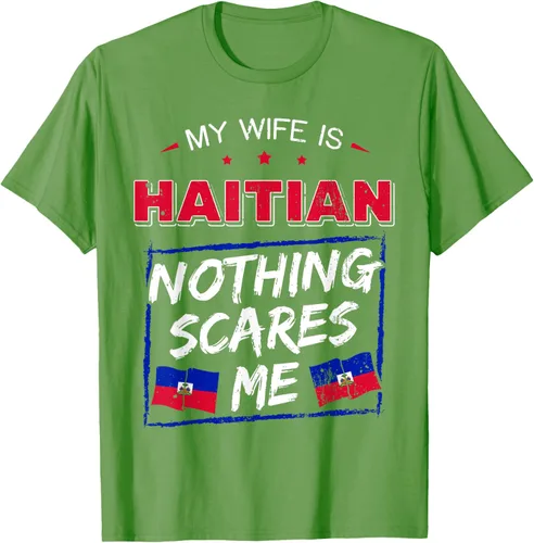 Vista 16 de My Wife Is Haitian Republic of Haiti Heritage Roots - Camiseta con bandera, Negro, S