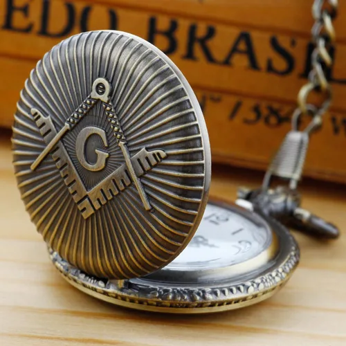 Vista 6 de Bronze G Quartz Pocket Watch for Men, Men's Quartz Pocket Watch with Chain Anime-G
