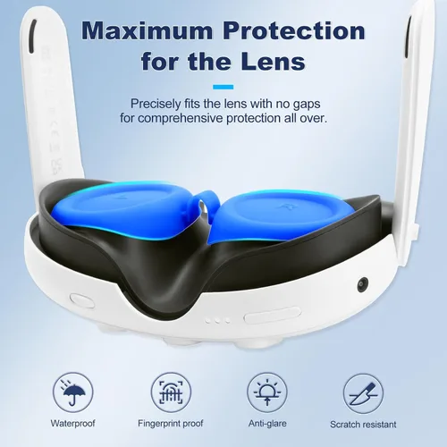 Vista 5 de VR Touch Controller Grip Cover for Meta Quest 3 Accessories, Silicone Headset Cover, Face Cover, Protective Lens Cover, Anti-Throw Accessories Set