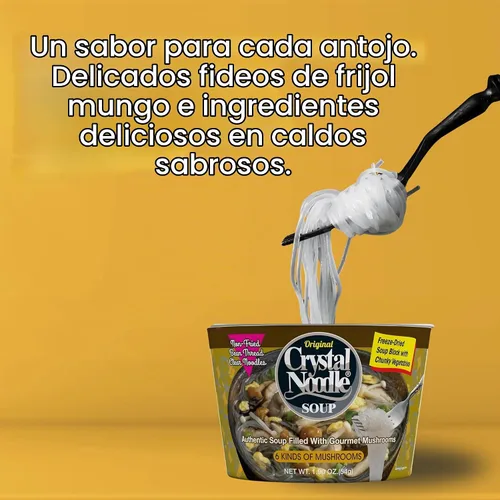 Vista 3 de Crystal Noodle Sopa, paquete variado, 6 unidades, 11.4 onzas