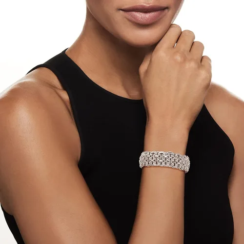 Vista 2 de Ross-Simons Sterling Silver Multi-Circle Link Bracelet