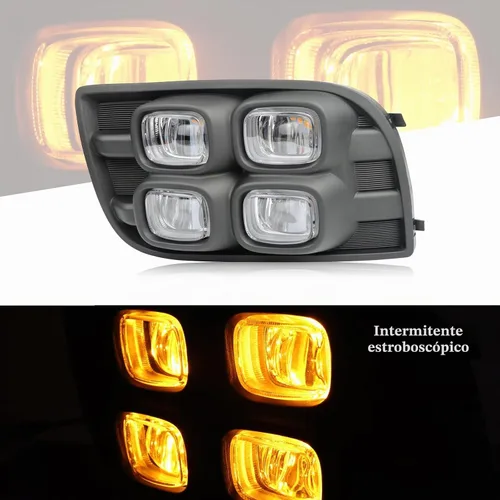 Vista 2 de Luz de circulación diurna LED frontal con conmutación Switchback blanca/ámbar, función de señal de giro secuencial Compatible con kit de luz