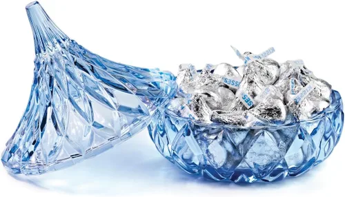 Vista 2 de Godinger Blue Glass Hershey Kiss - Plato de dulces - Una delicia dulce y elegante