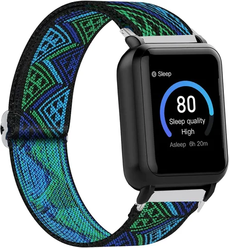 Vista 12 de Lamshaw Correa de repuesto ajustable de nailon elástico compatible con 3Plus Vibe Plus Vibe Plus + Smartwatch