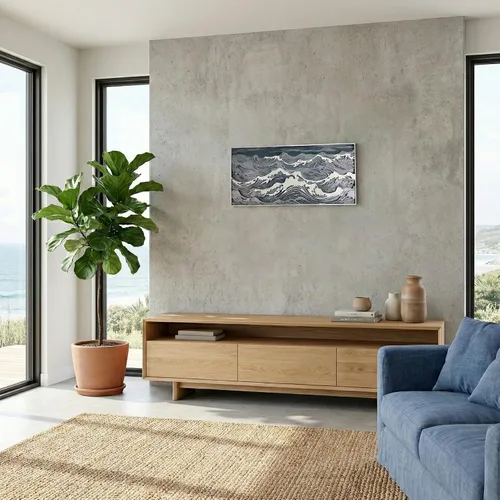 Vista 7 de NEODECO Decoración de pared de ondas de madera paramétrica, escultura de pared de madera 3D, arte de pared de madera de olas en el océano