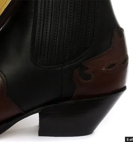 Vista 3 de Grinders Arizona Lo - Botas vaqueras de cuero unisex con tacón cubano, color negro, Negro