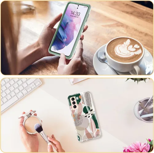 Vista 7 de ESDOT - Funda protectora para celular Samsung Galaxy S21, de grado militar, resiste caídas de 21 pies (probado), con diseños modernos, para niñas