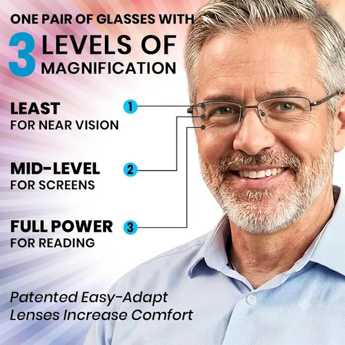 Vista 2 de Sightline Progressive Multifocus Reading Glasses for Men and Women Readers 6000