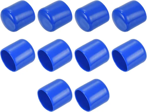 Vista 126 de uxcell 10 tapas de goma para extremos de 0.591 in de identificación, tapa de extremo redondo, protectores de rosca de tornillo, color negro
