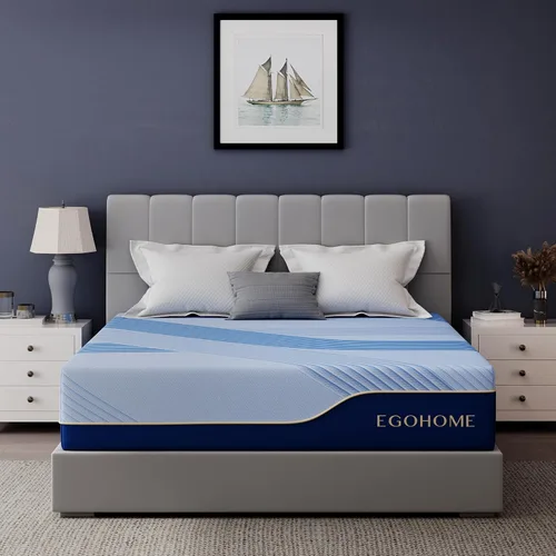 Vista 3 de EGOHOME Colchón individual de 12 pulgadas en una caja, espuma viscoelástica de gel de cobre para un sueño fresco, sin fibra de vidrio, alivio