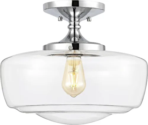 Vista 10 de JONATHAN Y Marfa 14" Clear Semi Flush Mount, Oil Rubbed Bronze/Brass Gold