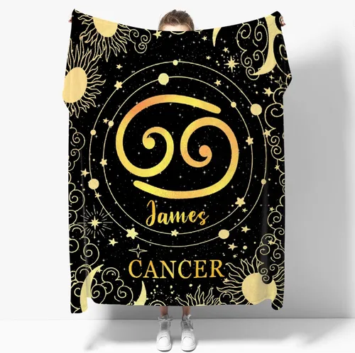 Vista 8 de Manta personalizada de acuario, manta de franela suave con horóscopo, acogedora y ligera para sofá y cama, regalo práctico, unisex, talla XS, 40 x