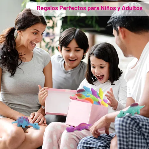 Vista 5 de 20 Piezas Juguetes de Dedo de Dinosaurio con Tirachinas, Juguetes de Halloween Regalos de Fiesta para Niños Goma Pegajosa Dino Catapulta Voladora