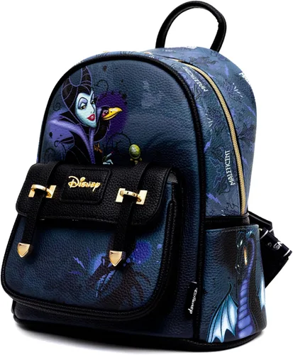 Vista 4 de Wondapop Disney Maleficent - Mini mochila de piel vegana de 11 pulgadas, Negro