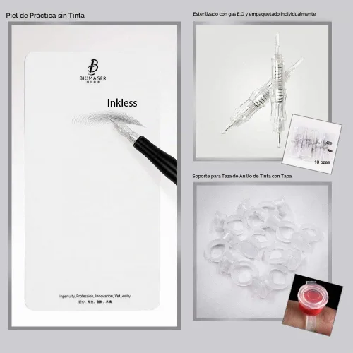 Vista 9 de Kit de máquina de tatuaje de maquillaje permanente-BIOAMSER P300 Kit de maquillaje permanente con pedal de pie, control táctil, fuente