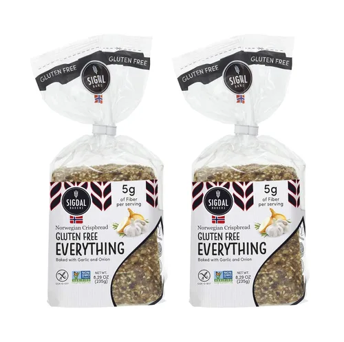 Vista 4 de Sigdal Bakeri Pan crujiente noruego totalmente natural, sin OMG, vegano, sin azúcar, alto en fibra, bajo en carbohidratos, alto en proteínas