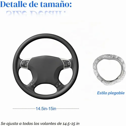 Vista 2 de Funda elástica para volante zipelo de 15 pulgadas, microfibra transpirable de seda de hielo, universal, antideslizante, para automóvil, cálida