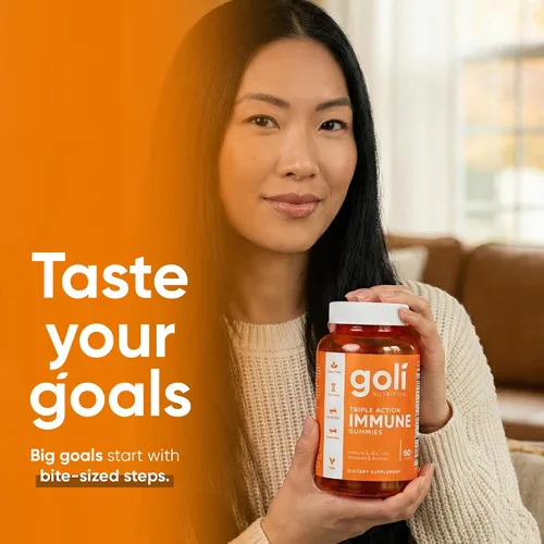Vista 5 de Goli Gomitas de vitaminas inmunológicas, 60 unidades, saúco, vitamina C, D y zinc, veganas, sin OMG, sin gluten y sin gelatina, paquete de 1