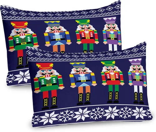Vista 34 de Lunarable Juego de 2 fundas para almohada de otoño, tema vintage otoñal con estilo granja, ilustración de flores silvestres, artículo de cama