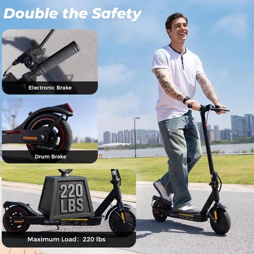 Vista 7 de Patinetes eléctricos – Scooter eléctrico para adultos, motor de 500 W/1000 W/1500 W, 18/21/25 MPH máximo, rango de 21/28 millas, control