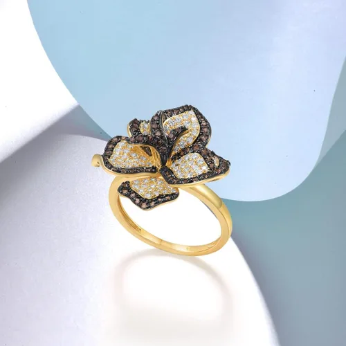 Vista 3 de Santuzza Anillo de plata de ley con piedras preciosas para mujer