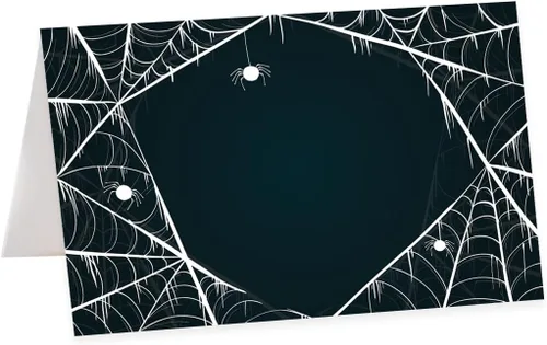 Vista 11 de Andaz Press Tarjetas de lugar con nombre de Halloween para colocar la mesa, etiquetas de alimentos en blanco para tarjetas de bufé de fiesta