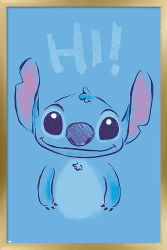 Vista 8 de Trends International Disney Lilo and Stitch - Póster de pared Hi Wall, 14.725 x 22.375 pulgadas, versión enmarcada de madera de granero